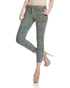 Free People Batik Print Skinny Jeans - Lyst