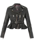 McQ by Alexander McQueen Peplum Leather Jacket - Lyst