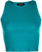 Topshop Rib Cutaway Tank Top - Lyst