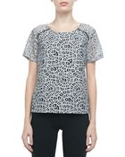 Rebecca Minkoff Skyline Metallic Crochet Top - Lyst