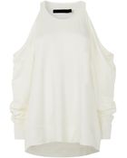 Donna Karan New York Cold Shoulder Sweater - Lyst