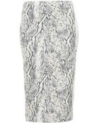 Topshop Snake Print Tube Skirt - Lyst