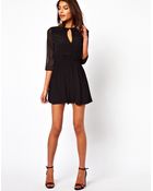 Asos Playsuit with Chiffon Sleeves - Lyst