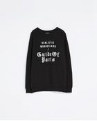 Zara Printed Sweatshirt - Lyst