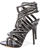 B Brian Atwood Leather Tribuckle High Heel Sandal - Lyst