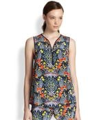 Marc By Marc Jacobs Maddy Botanical Print Silk Top - Lyst