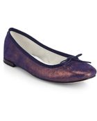 Repetto Metallic Suede Ballet Flats - Lyst