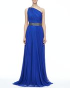 Catherine Deane Oksana Pleated Long Gown Cobalt - Lyst
