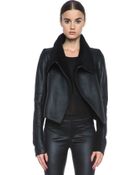 Rick Owens Biker Leather and Shearling Jacket - Lyst