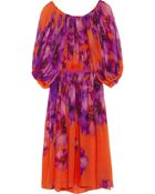 Giambattista Valli Pleated Floral print Silk chiffon Dress - Lyst