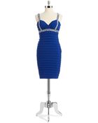 Betsy & Adam Rhinestone Cowl Back Dress - Lyst