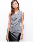 Ann Taylor Woven Front Cowl Neck Top - Lyst