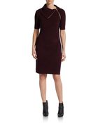 Calvin Klein Zip-Neck Sweater Dress - Lyst