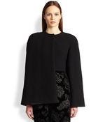 Thom Browne Wool BouclÉ Half-Crop Cape Jacket - Lyst