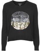 Topshop Sequin Spot Jumper - Lyst