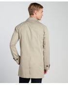 Burberry Taupe Cotton Waterproof Overcoat - Lyst