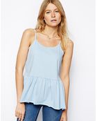 Asos Peplum Cami Top - Lyst