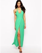 AQ/AQ Sienna Maxi Dress With Wrap Thigh Split - Lyst