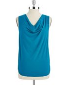 Calvin Klein Sleeveless Mixed Media Blouse - Lyst