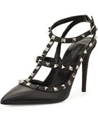 Valentino Noir Rockstud Slingback Pump - Lyst