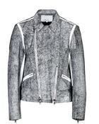 3.1 Phillip Lim Crackle Leather Biker Jacket In White - Lyst