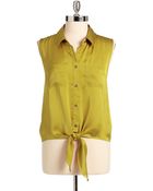 Vince Camuto Sleeveless Tiehem Blouse - Lyst