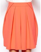 Asos Pleated Skirt In Fluro Scuba - Lyst