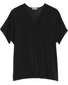 Helmut Lang Paneled Crepe De Chine Top - Lyst