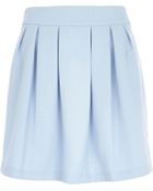 River Island Light Blue Box Pleat Mini Skirt - Lyst