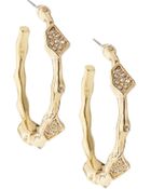 R.j. Graziano Open Hoop Earrings W/ Rhinestones - Lyst