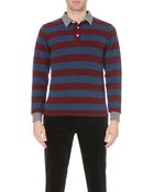 Beams Plus Striped Wool Polo Jumper - Lyst