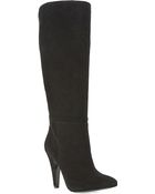 Steve Madden Ruched Knee-High Suede Boots - Lyst