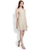 Alice + Olivia Emmie Metallic Lace Slip Dress - Lyst