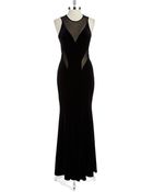 Betsy & Adam Velvet Open Back Gown - Lyst