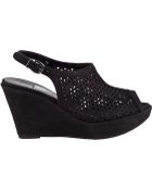 Vaneli For Jildor Emmie Wedge Sandal Black Suede - Lyst
