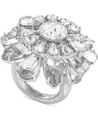 Carolee Silvertone Crystal Flower Statement Ring - Lyst
