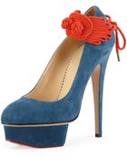 Charlotte Olympia Eternally Dolly Suede Platform Pump - Lyst