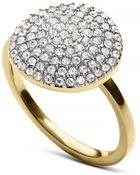 Michael Kors Gold-Tone And Clear Glitz Disc Ring - Lyst