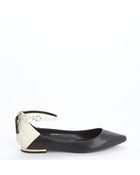 Dolce Vita Black And White Leather 'Angie' Ankle Strap Flats - Lyst