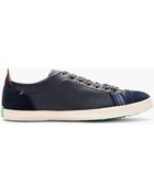 Paul Smith Navy Leather and Suede Sneakers - Lyst