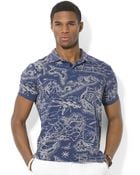 Polo Ralph Lauren Custom Fit Mapprint Mesh Polo - Lyst