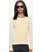 Ralph Lauren Black Label Suede-Front Crewneck Sweater - Lyst