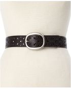 Fossil Floral Perforated Leather Belt - Lyst
