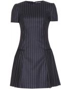 Alexander McQueen Pinstriped Wool Dress - Lyst