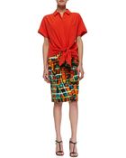 Lafayette 148 New York Modern Pencil Hologram-Print Skirt - Lyst