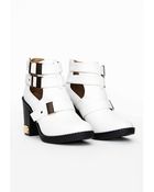 Missguided Sadie Gold Trim Cut Out Ankle Boots White - Lyst
