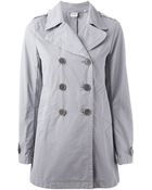 Aspesi Double Breasted Trench Coat - Lyst