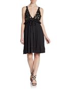 Jill Stuart Sequined Silk Charmeuse Dress - Lyst