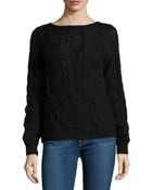 Halston Heritage Long-Sleeve Cable-Knit Wool Sweater - Lyst