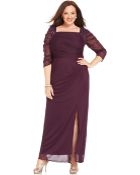 Alex Evenings Plus Size Illusion-Sleeve Embellished Gown - Lyst